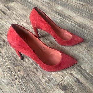 Red Suede pumps